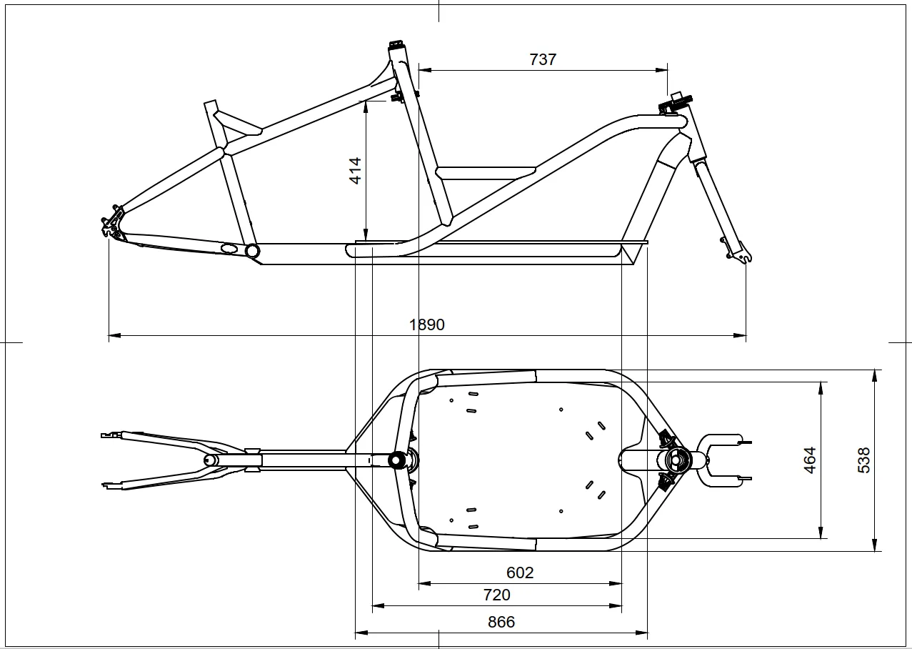 Karo 1890 Geometrie mit Abmessungen